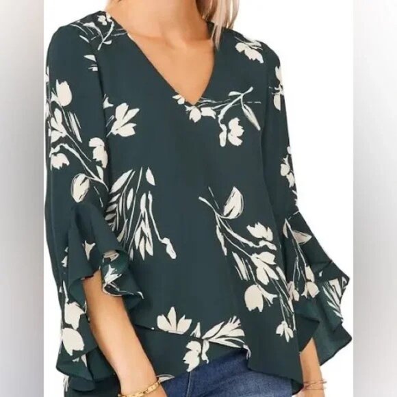 Vince Camuto Floral Tunic Blouse - Picture 2 of 4